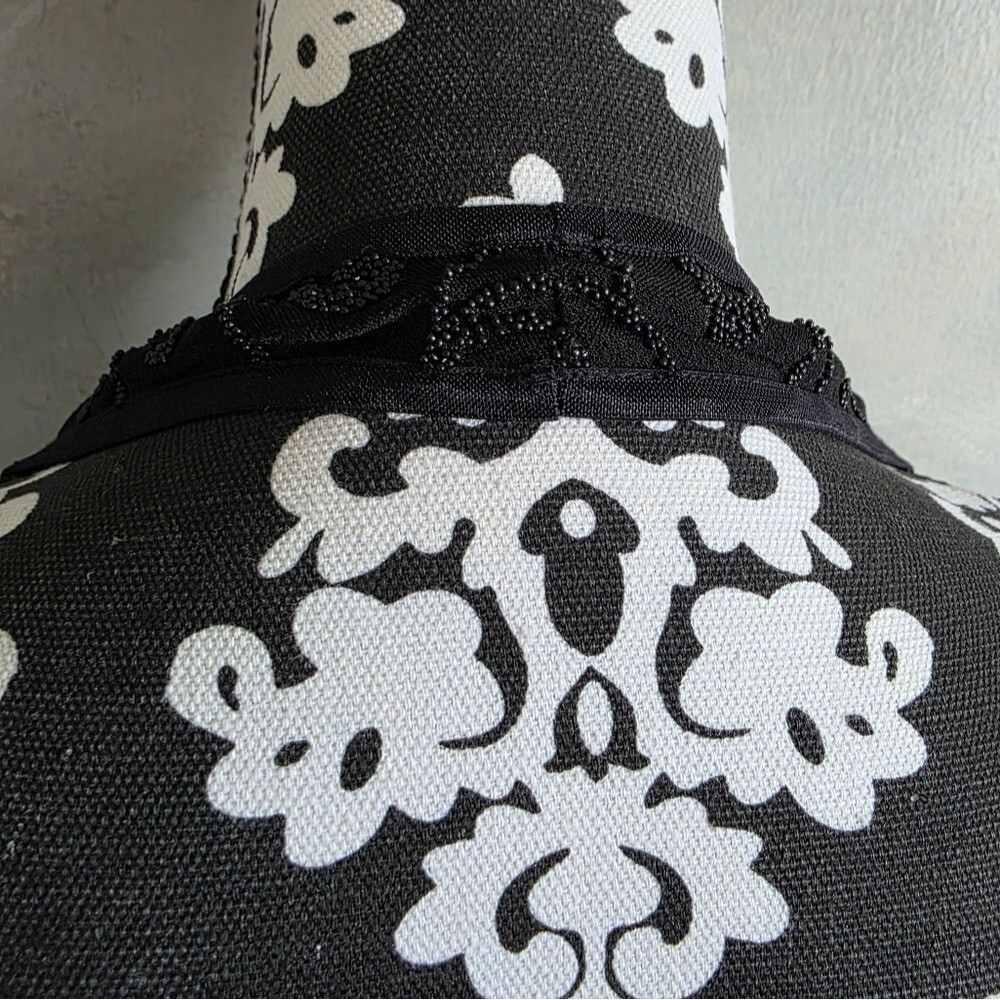 Vintage Black Halter Beaded Maxi Dress Cache Sz M - Picture 16 of 16